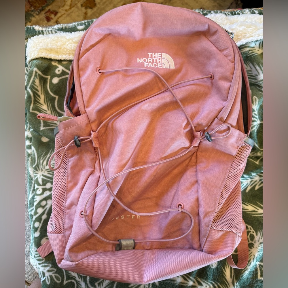 pink north face jester backpack!